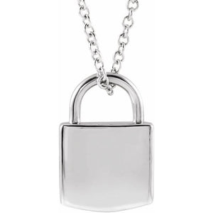 Lock Pendant Necklace (Engrave-able)