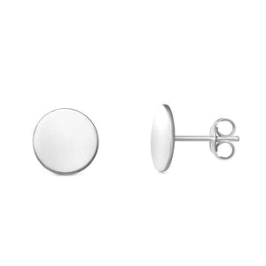 14k white round gold stud earrings 4mm