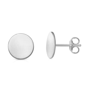 14k white round gold stud earrings 6mm