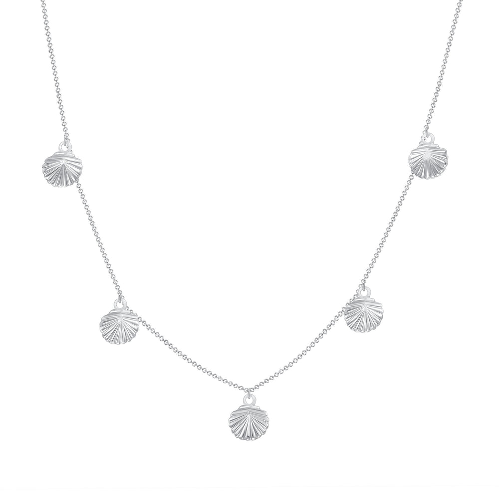 14k white gold shell chain necklace