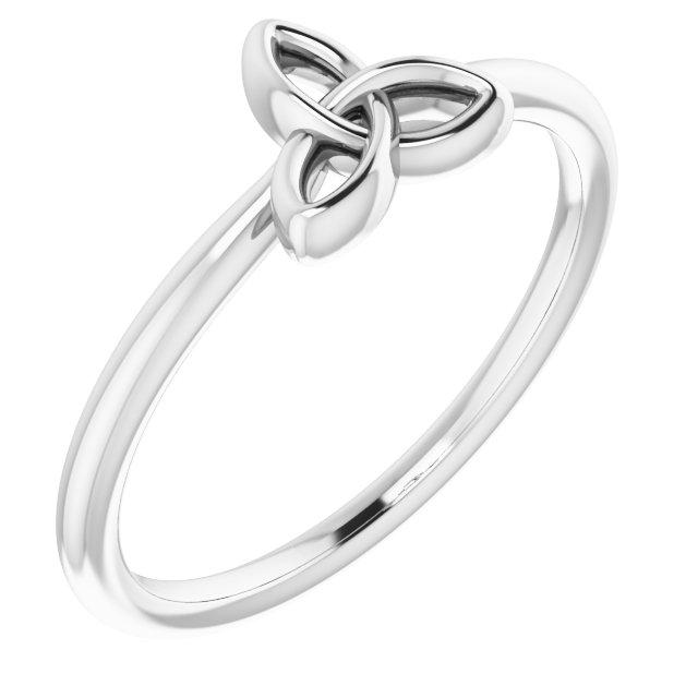 14k white gold trinity ring