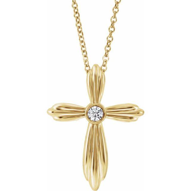 Bezel Diamond Cross Necklace