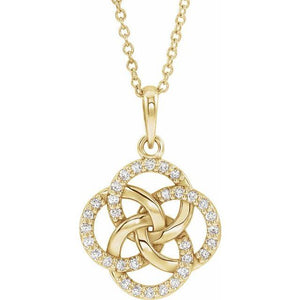 14k yellow gold Celtic diamond necklace