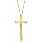 Elongated Gold Cross Necklace
