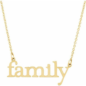 14k yellow gold family necklace