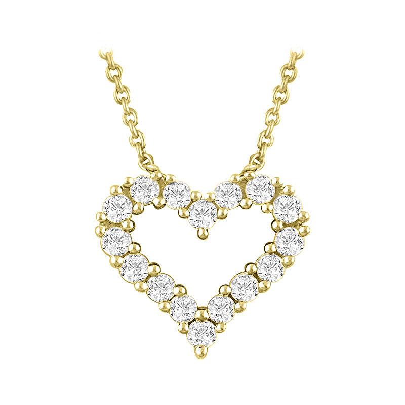 heart outline diamond necklace