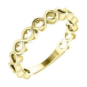 14k yellow gold infinity stack ring