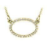 Oval Diamond Pendant Necklace