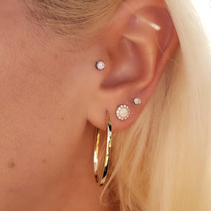 14k yellow gold oval hoop earrings