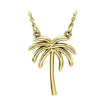 14k white gold palm tree necklace
