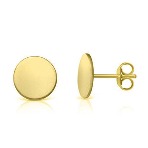14k yellow round gold stud earrings