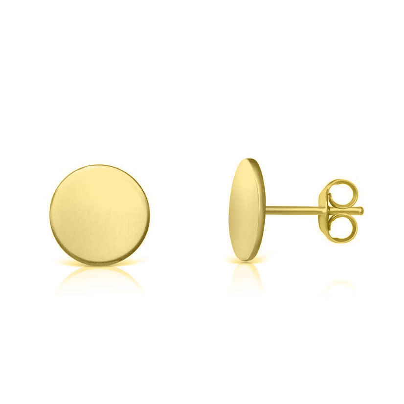 Round Gold Stud Earrings
