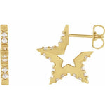 Star Diamond Huggie Hoop Earrings