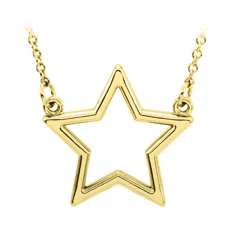 14k yellow gold star pendant necklace