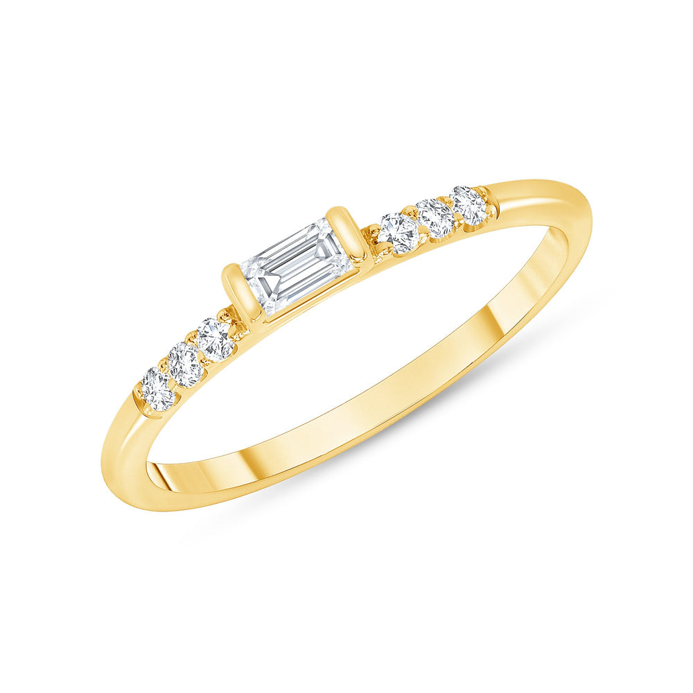 14k yellow baguette diamond ring