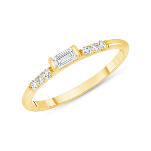 14k yellow baguette diamond ring