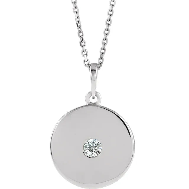Gold Disc Diamond Necklace