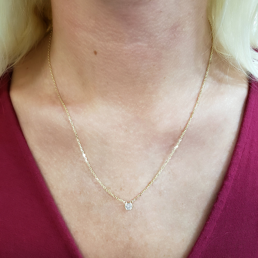 Petite Bezel Diamond Necklace