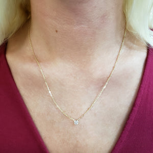 Petite Bezel Diamond Necklace