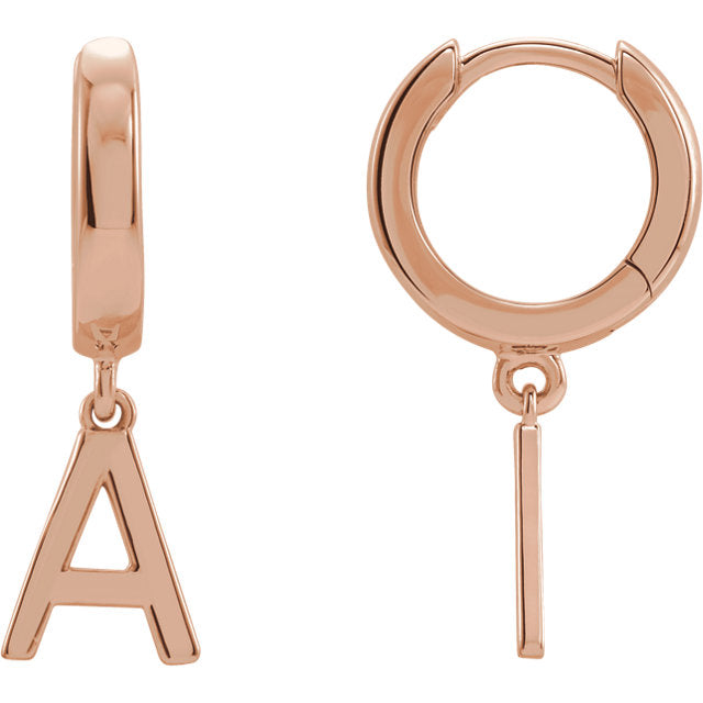 Initial Huggie Hoop Earrings