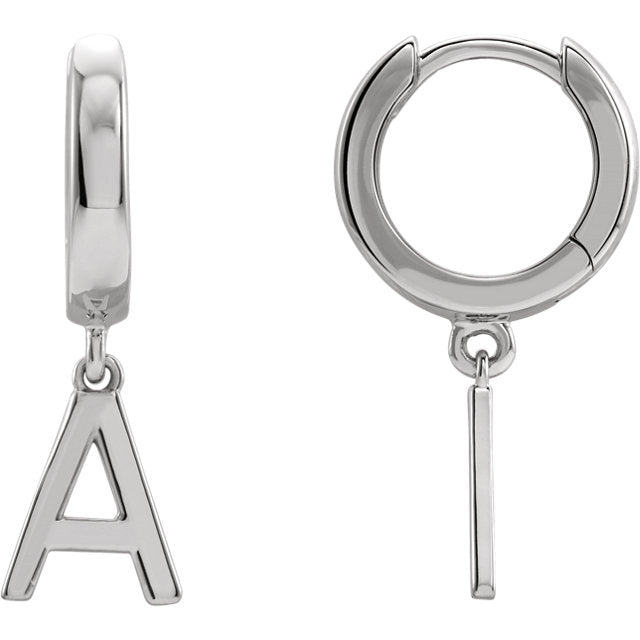 Initial Huggie Hoop Earrings