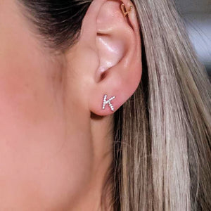 Diamond Initial Earring
