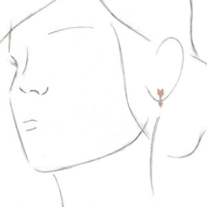 Arrow Diamond Earring on Ear Rose Gold