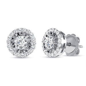 white gold astro halo diamond earrings 