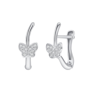 white gold diamond butterfly earrings