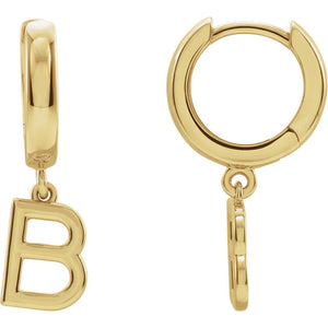 Initial Huggie Hoop Earrings