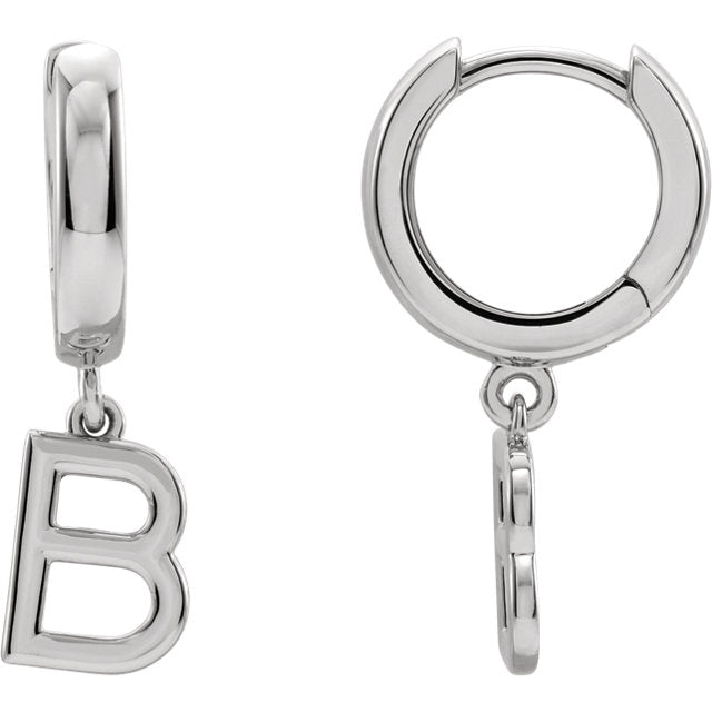 Initial Huggie Hoop Earrings