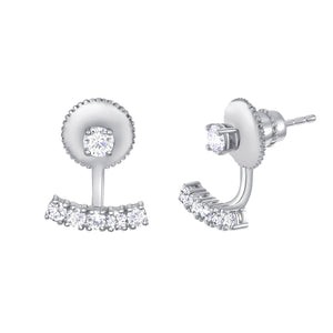 bar and ball white gold earrings
