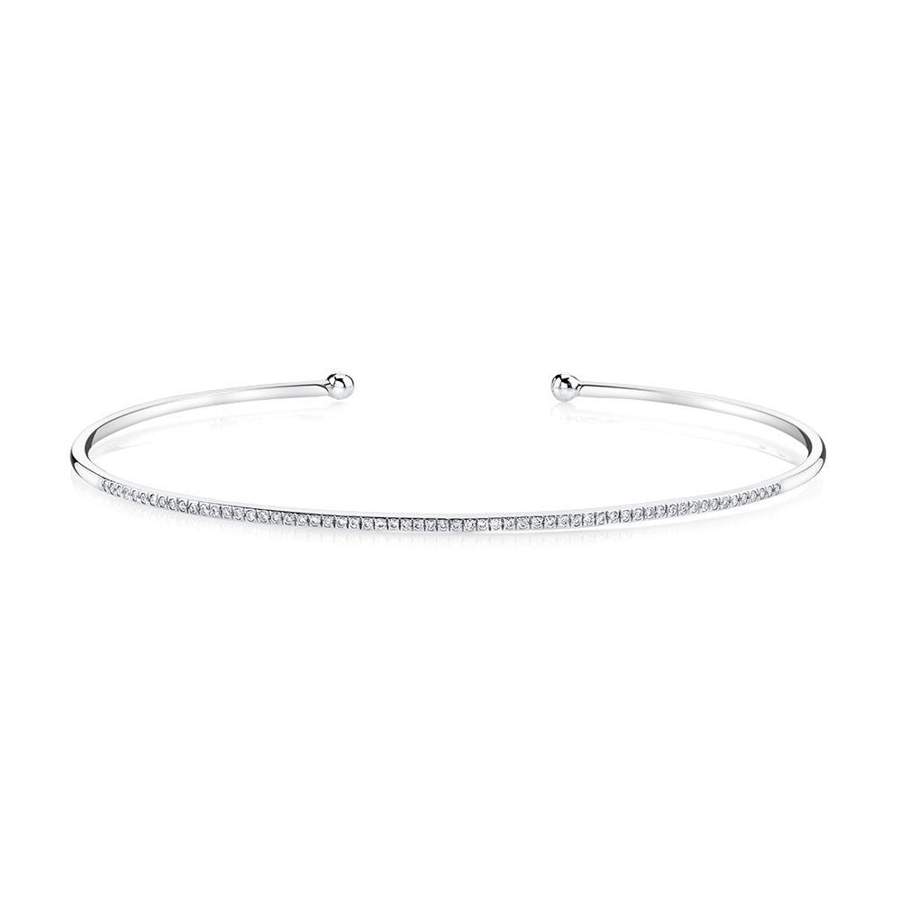 Be Brave White Gold Bangle Bracelet 