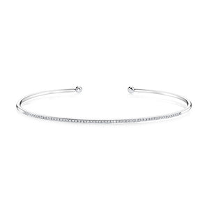 Be Brave White Gold Bangle Bracelet 