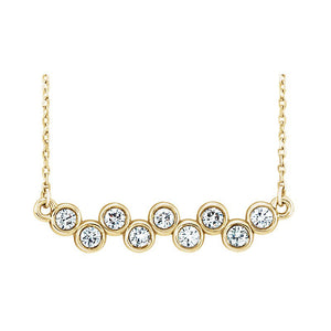 Yellow Gold Bezel Diamond Necklace 