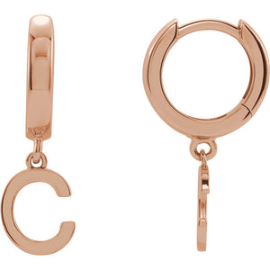 Initial Huggie Hoop Earrings