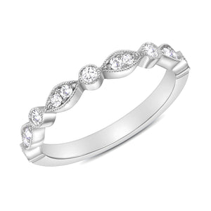 White Gold Stack-able Diamond Ring Band