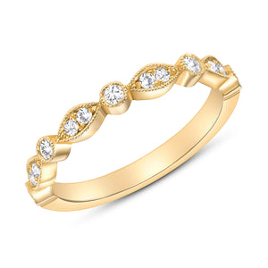 Yellow Gold Stack-able Diamond Ring Band