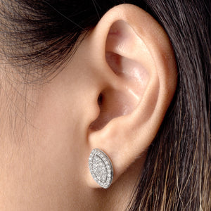 Diamond Cat Eye Earring in ear