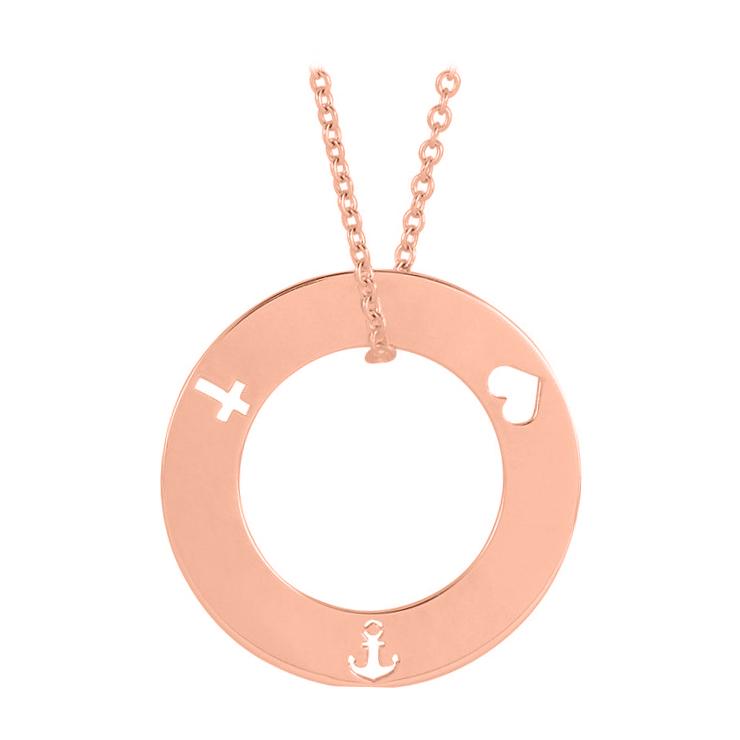 Rose Gold Faith, Hope and Love Necklace