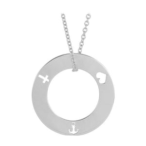 white gold faith hope love necklace