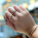 bezel tear drop ring and diamond bangle 