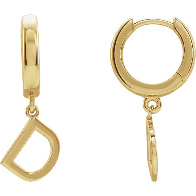 Initial Huggie Hoop Earrings