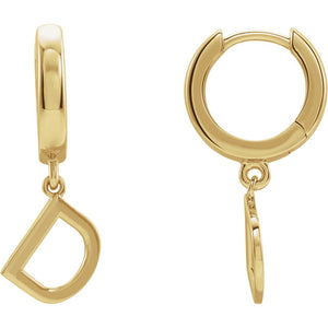 Initial Huggie Hoop Earrings
