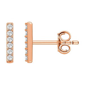 Rose Gold Diamond Bar Earring