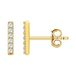 Yellow gold diamond bar earrings