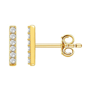 Yellow gold diamond bar earrings
