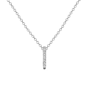white gold diamond bar necklace