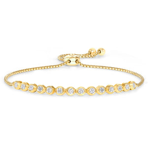 yellow gold half bezel bracelet
