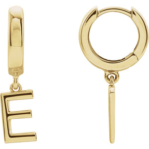 Initial Huggie Hoop Earrings